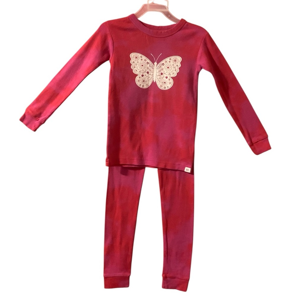 GAP Pink Butterfly Pajama Set Girls 5Y